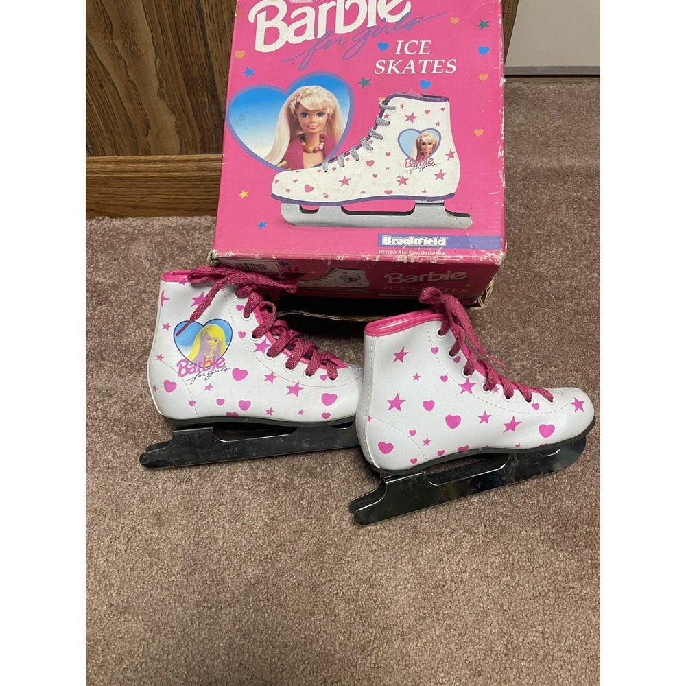 Barbie ice skates sz 10‎ y2k 1994 Double Bladed Girls Original Box ~RARE - Picture 4 of 10